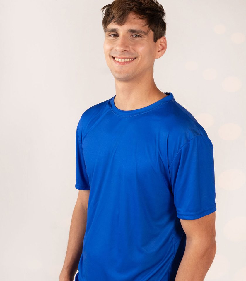 Royal Blue Crew Neck T-Shirt - Dry Fit Gold Victory