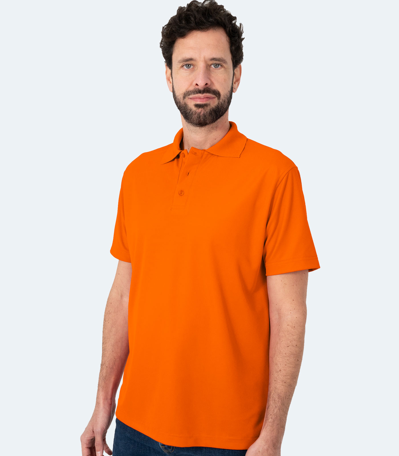 Men’s Orange Short Sleeve Piqué Polo Shirt - Real Basics