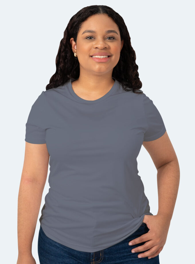 Women’s Gray Short Sleeve Crew Neck Dry Fit T-Shirt – Real Basics