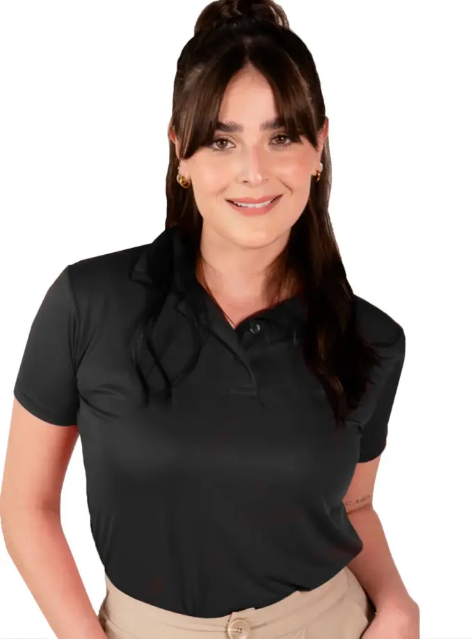 Women's Black Polo Shirt Activewear