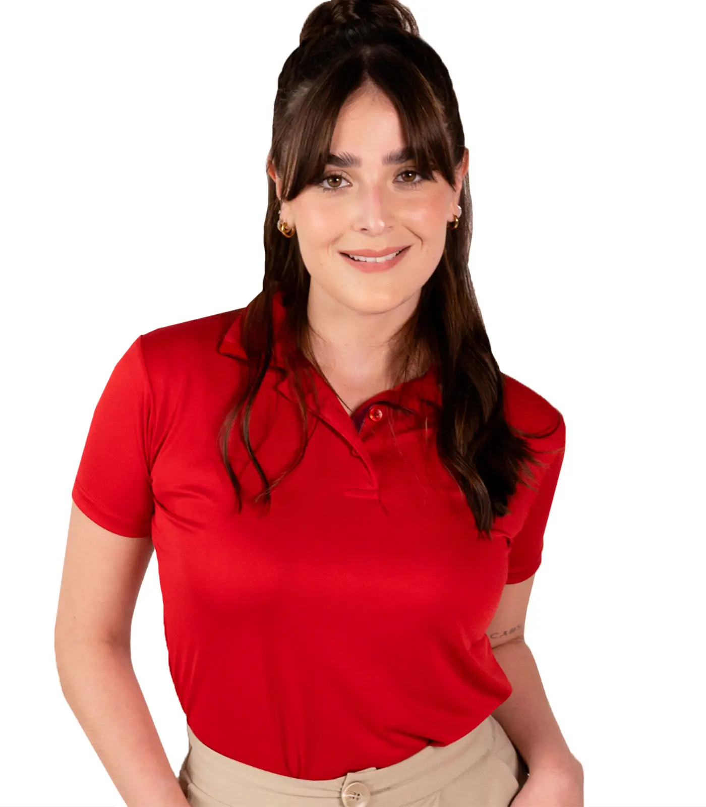 Women's Red Polo Shirt Activewear
